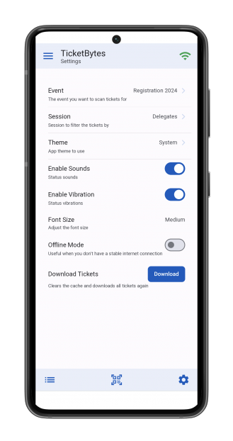 TicketBytes settings