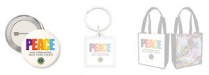 Peace Poster badge, key ring and bag